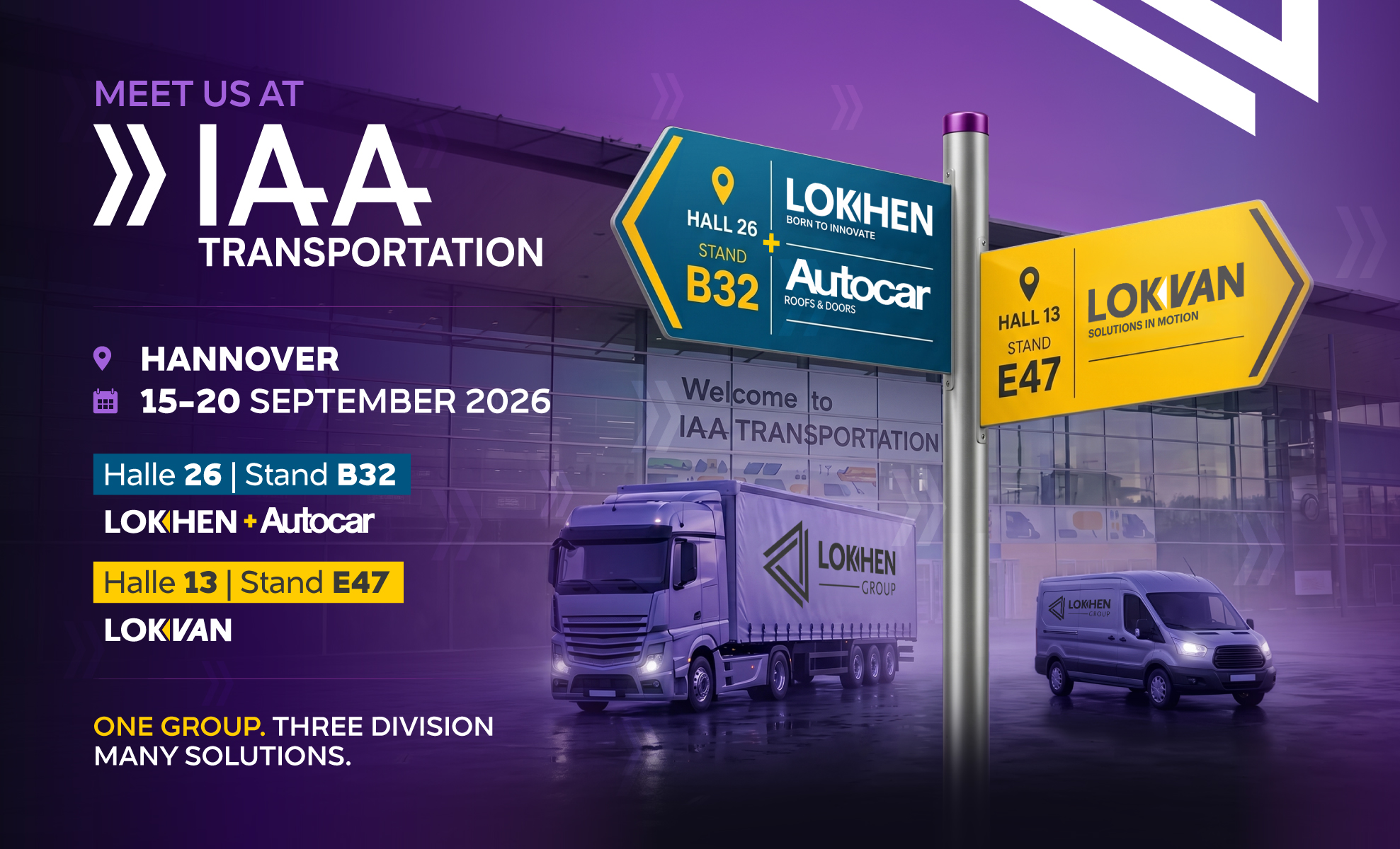 ONE GROUP, TWO STANDS. Meet Lokhen Group at IAA.