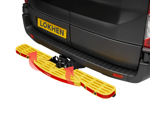 Footboard for van with towing hook - Triple - Yellow