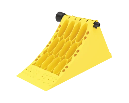 Plastic fixing support for wheel chock