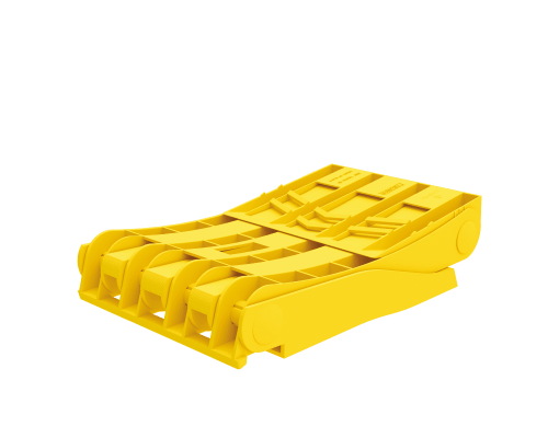 Thermoplastischer klappbarer Hemmschuh gelb zugelassen 46
