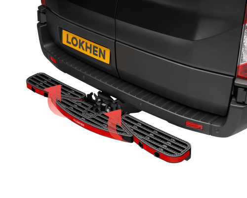 Footboard for van with towing hook - Triple - Black